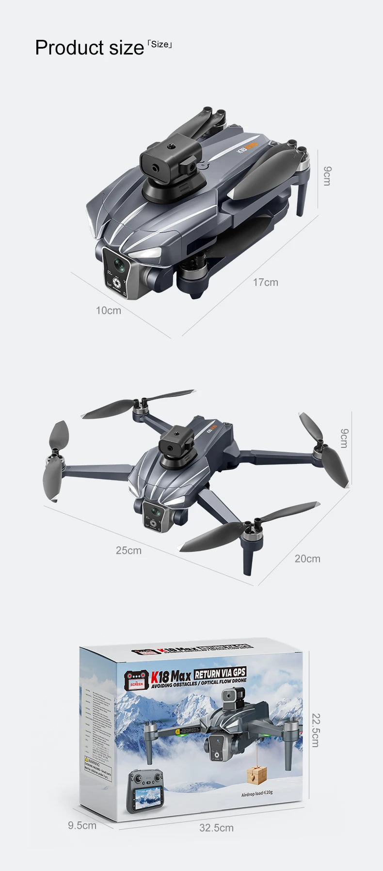 NEW K18Max 8K Professional Camera Drone 360° Laser Obstacle Avoidance 5G GPS Brushless Motor With Screen Remote Control Drone