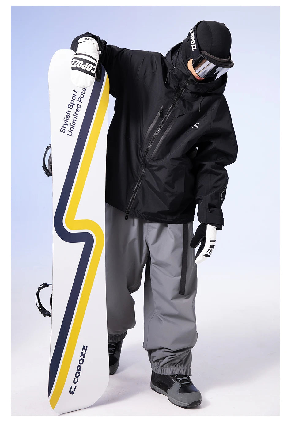 COPOZZ Thicken 3L Ski Jacket Men Women Windproof Waterproof Winter Ski Coat Ski Wear Solid Color Hooded Warm Snowboard Ski Suit