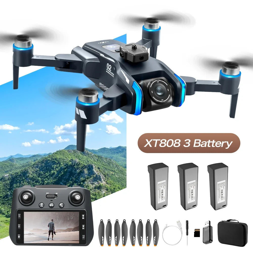 2025 NEW XT808 RC Screen Control Drone GPS 8K Professional Aerial Photography Camera Obstacle Avoidance Brushless Quadcopter Toy