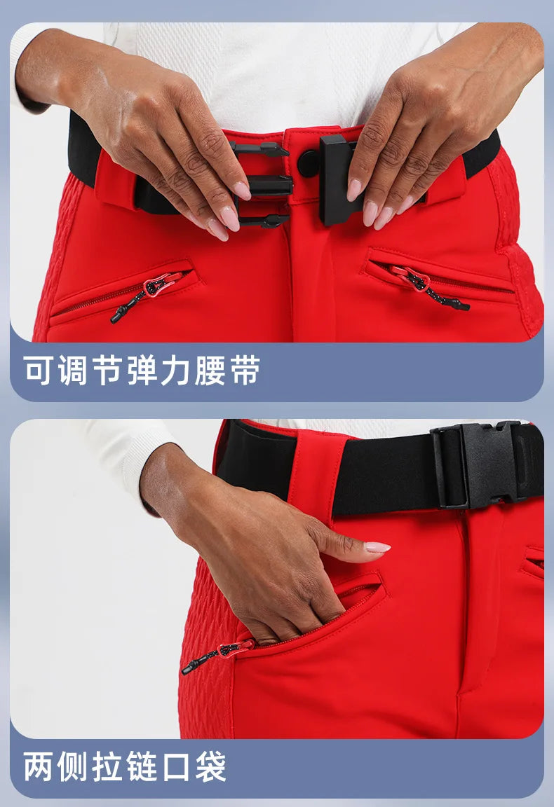 Ski Pants New Women's Double Board Slim Winter Windproof Waterproof Warm Outdoor Sports Ski Pants