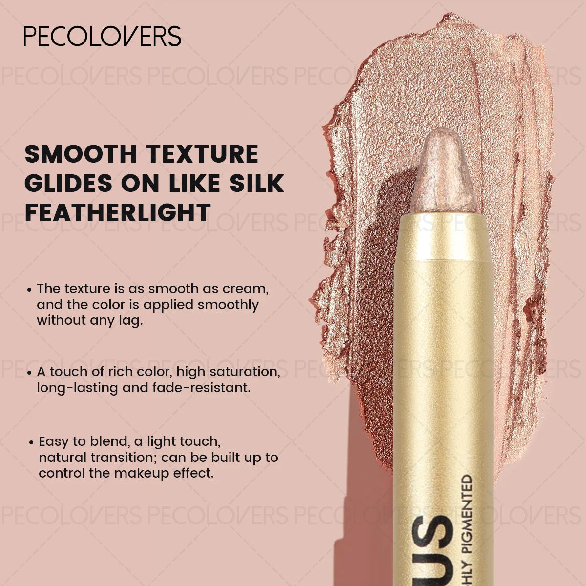 Smudge-Proof & Waterproof Eyeshadow Stick,Dual-Ended Eye with Shadow Stick,Sponge Brush,Glitter & Matte Finishes