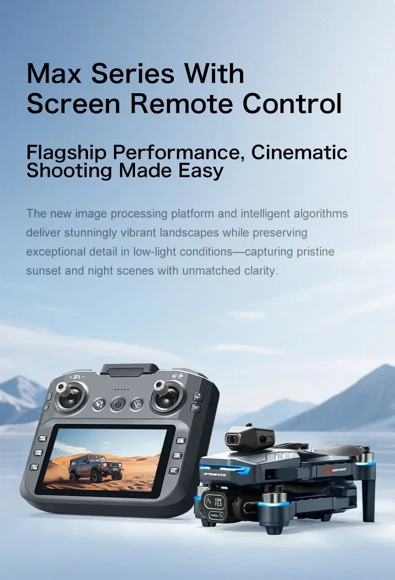 Drone 4K HD GT8 Camera Obstacle Avoidance Aerial Photography Brushless Drone with Screen Foldable RC Drone Quadcopter RTF