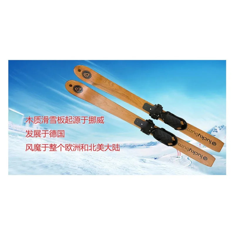 лыжи Fashion High Quality Log Manchurian Ash Ski Double Board Adults and Children Wooden Ski/Snowboard Skis