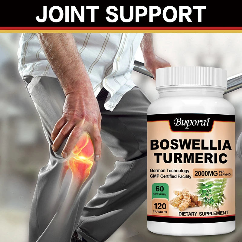 Boswellia Turmeric - Joint Health Supplement, Antioxidant, Helps with Back, Knees & Hand Discomfort