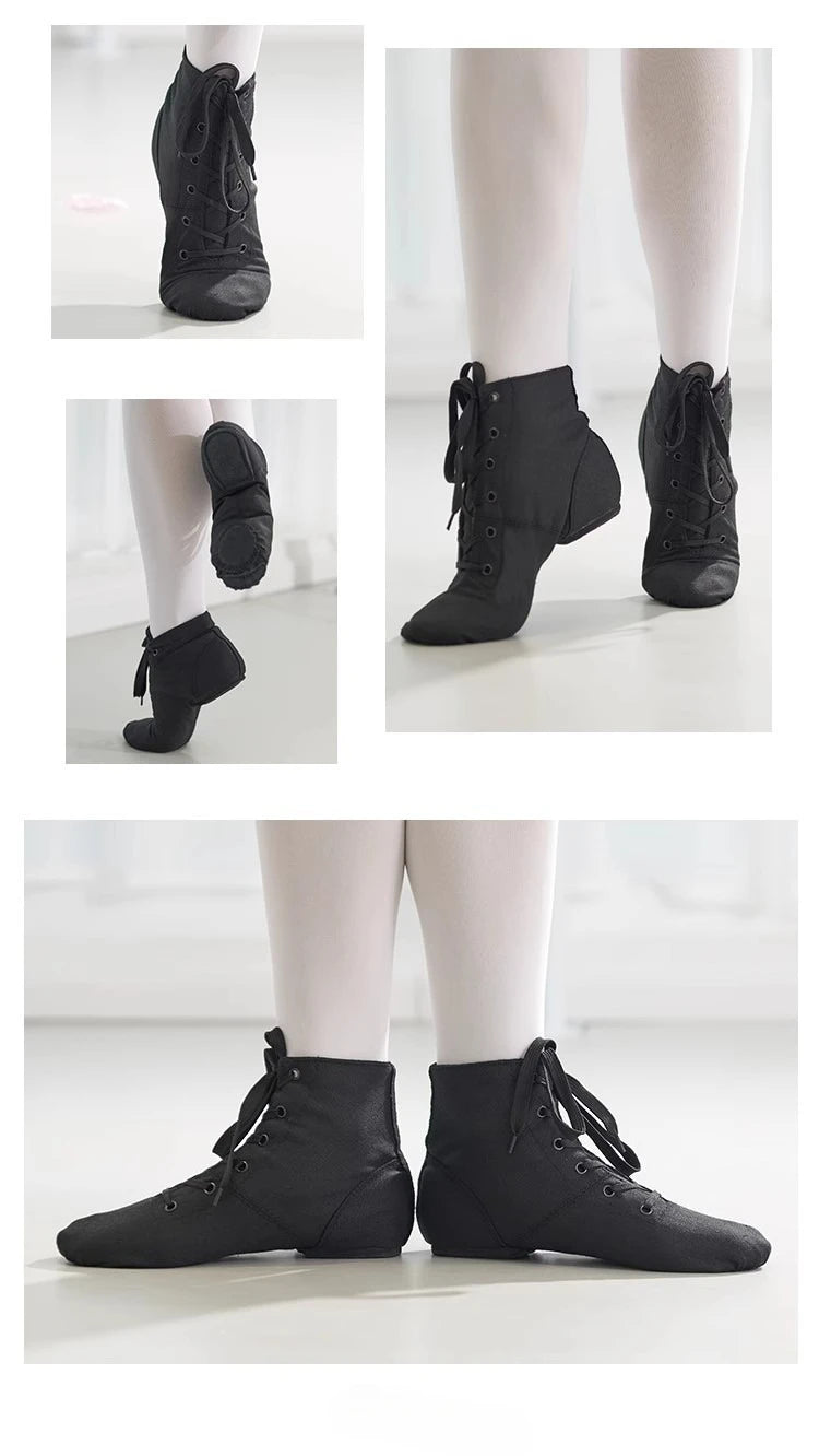 High Top Desinger Ballet Dance Split Heels Sole Shoe Black Red White Men Women Boys Girls Canvas Jazz Shoes