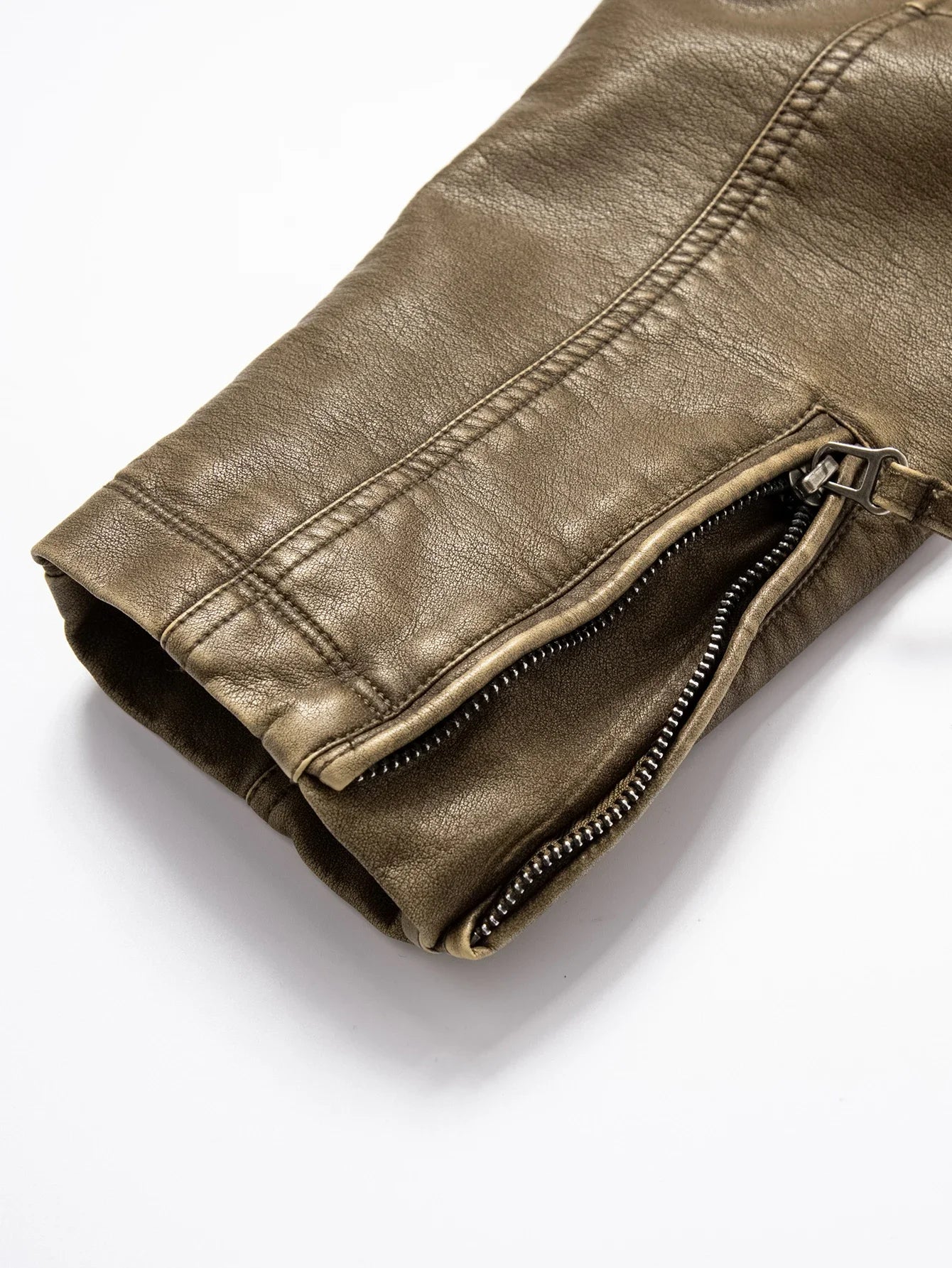 Men's Vintage Thickened Jacket Multi-Pocket Jacket, Stand-Up Collar Motorcycle Clothing, Casual PU Leather Jacket