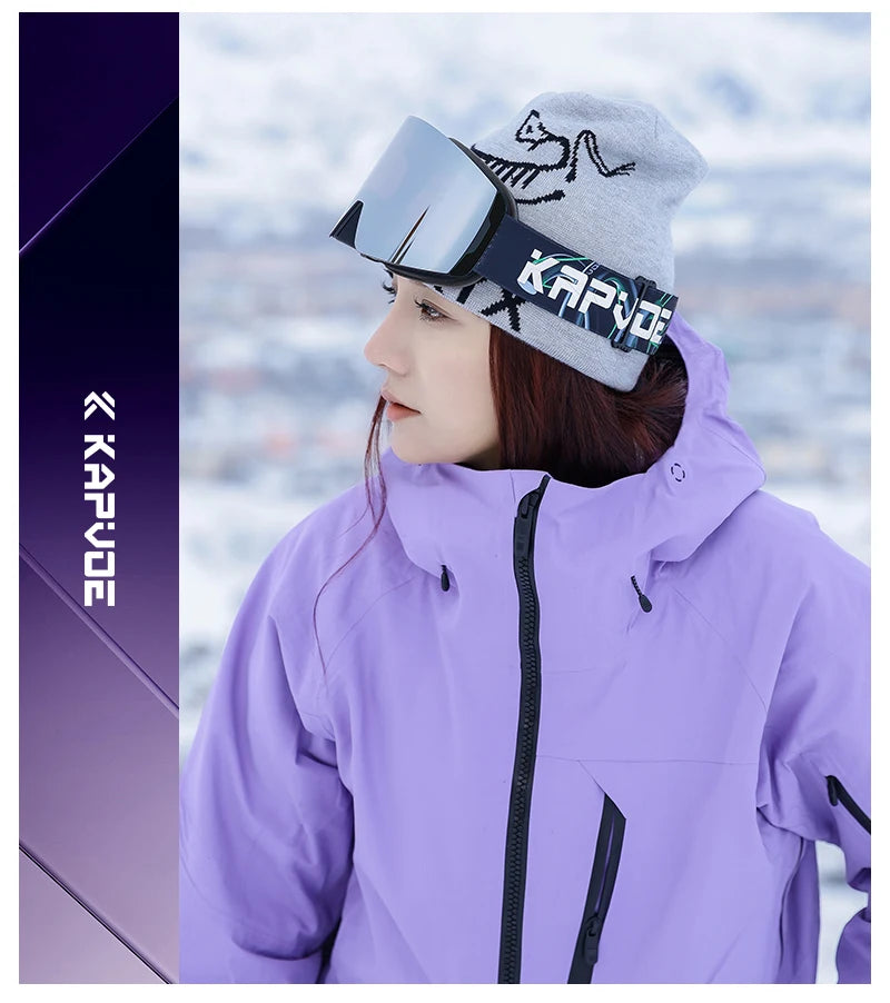 KAPVOE New Outdoor Photochromic Ski Goggles Magnetic Anti-fog Ski Glasses Winter Sports Skiing Snowboard Men Women UV400 Snow