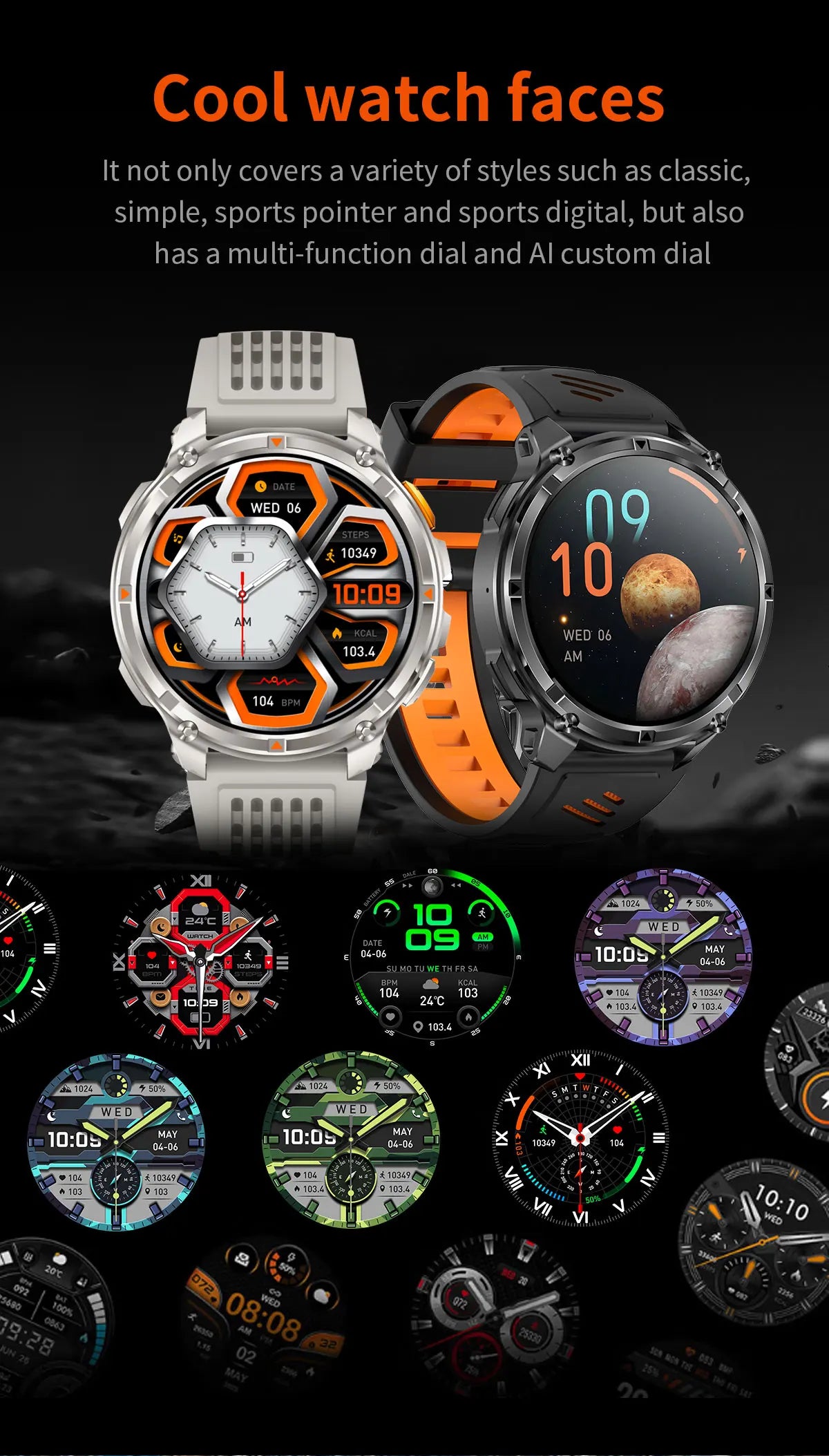 2026 New T-Rex3 Ultra 1100Mah Military Smart Watch Men 1.7"AMOLED GPS Path 5ATM Waterproof Compass LED Flashlight Smartwatch iOS