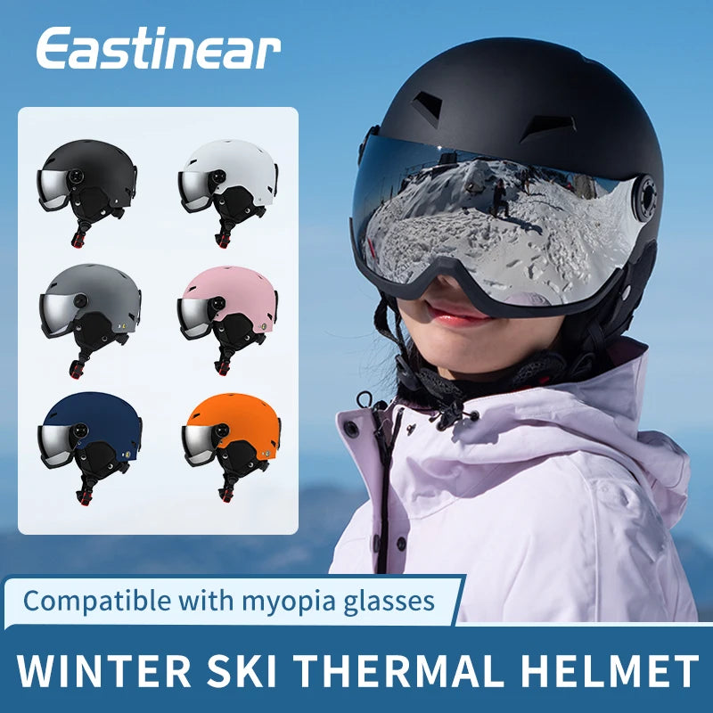 Eastinear's New Lightweight All-in-one Goggles Ski Helmet Men's and Women's Children's Outdoor Skiing and Snowboarding Equipment