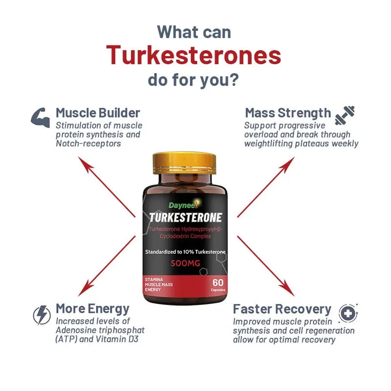 2 Bottle 120 Pills Turkesterone Capsules+Ecdysterone Capsules Support Muscle Development Increase Burn Fat Zengji Hard Capsule