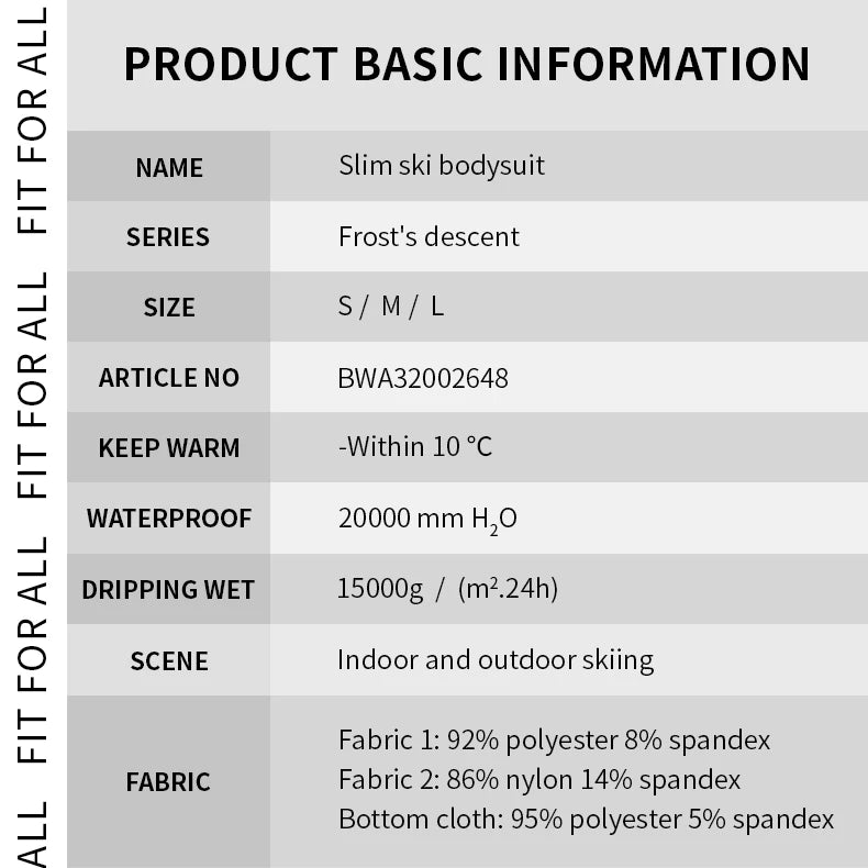 VECVEC Slim Ski Breathable Suit Women Snowboard Clothing Snow Suit Windproof Waterproof One Piece Bib Ski Wear