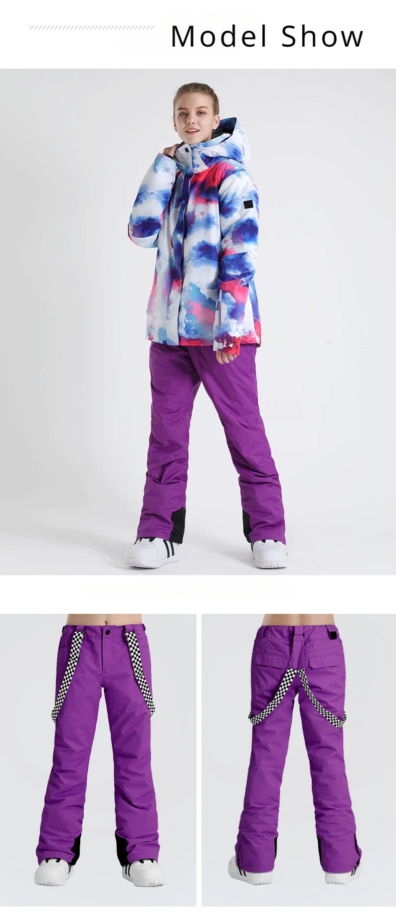 Winter Women Skiing Pants 2025 Outdoor Overalls Waterproof Windproof Snow Trousers Adult Warm Ski Pants Snowboard Sport Clothing