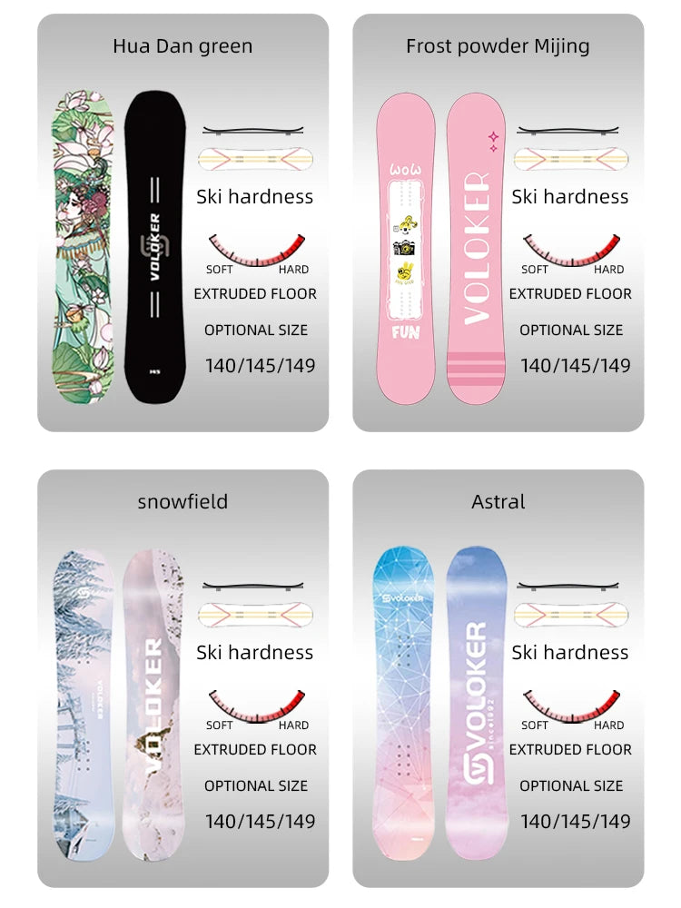 China Manufacture Unique Design Women Snowboard Winter Outdoor Steady Poplar Wood Core Freestyle Skiing Board