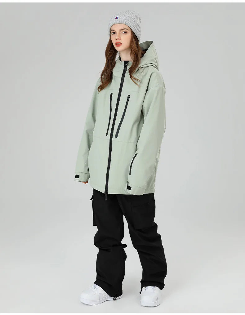 SEARIPE Winter Men Women Hooded Ski Jacket Waterproof Breathable Warm Snowboarding Coats Male And Female Outdoor Skiing Tops