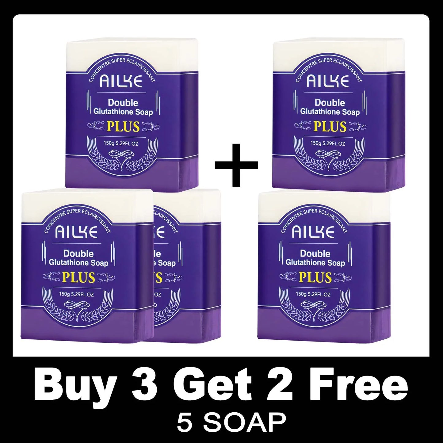 AILKE Double Glutathione Whitening Set For All Skin Types, Reduce Dark Spots, Melanin, Freckles, Chloasma, Even Skin Tone