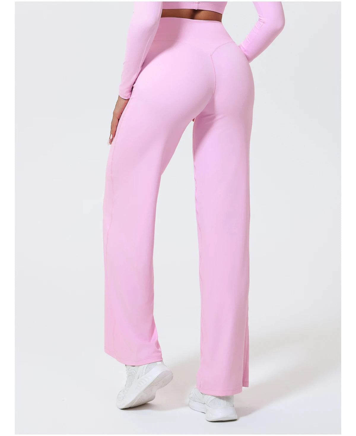 Hearuisavy Women Straight-Leg Sports Pants Gym Clothing Naked Feeling Compression Wide Leg Yoga Leggings Pilates Fitness Tights