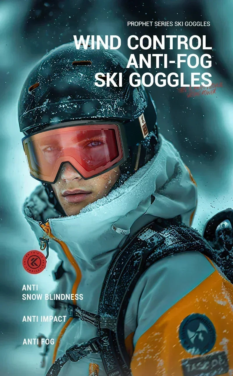 Kapvoe Winter Photochromic Ski Goggle Snow Anti-Fog Sunglasses Snowboard Mask for Men Women Eyewear UV400 Glasses Snowmobile