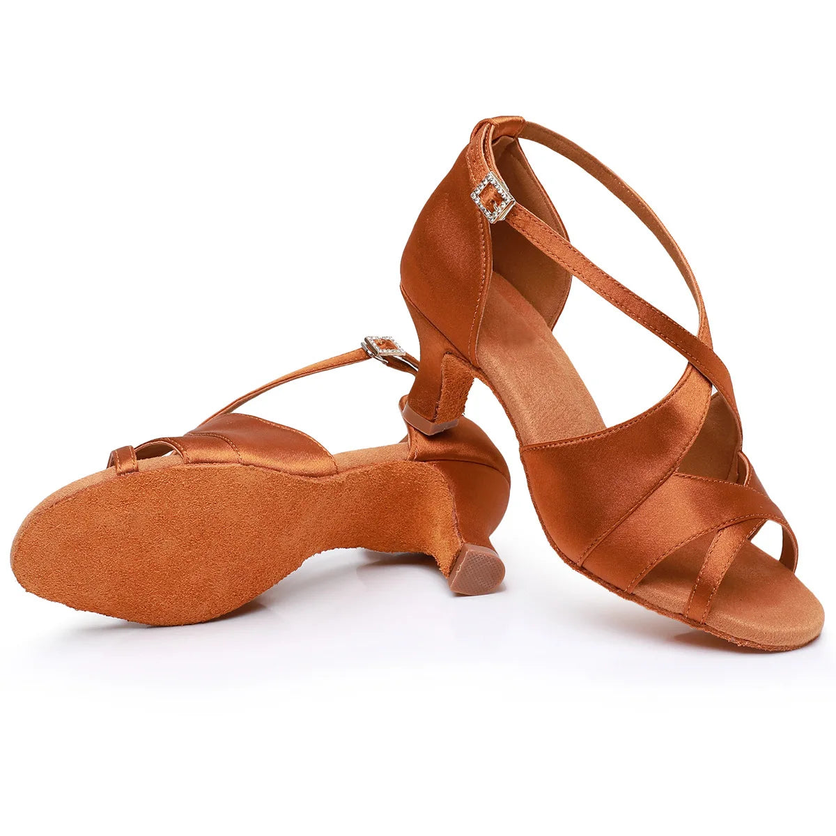 Latin Dance Shoes For Women Adults Soft Satin Breathable Sneakers Performance Shoes Cha Cha Fashion Social Dance Shoes Satin