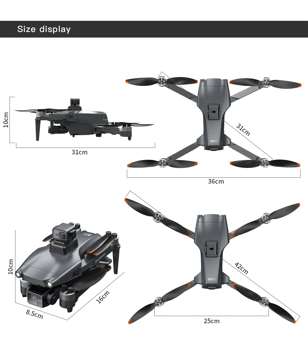 L600 PRO MAX / PRO GPS Drone Professional 4K HD Dual Camera 3-Axis PTZ Brushless Obstacle Avoidance 5G WIFI RC Quadcopter Toys