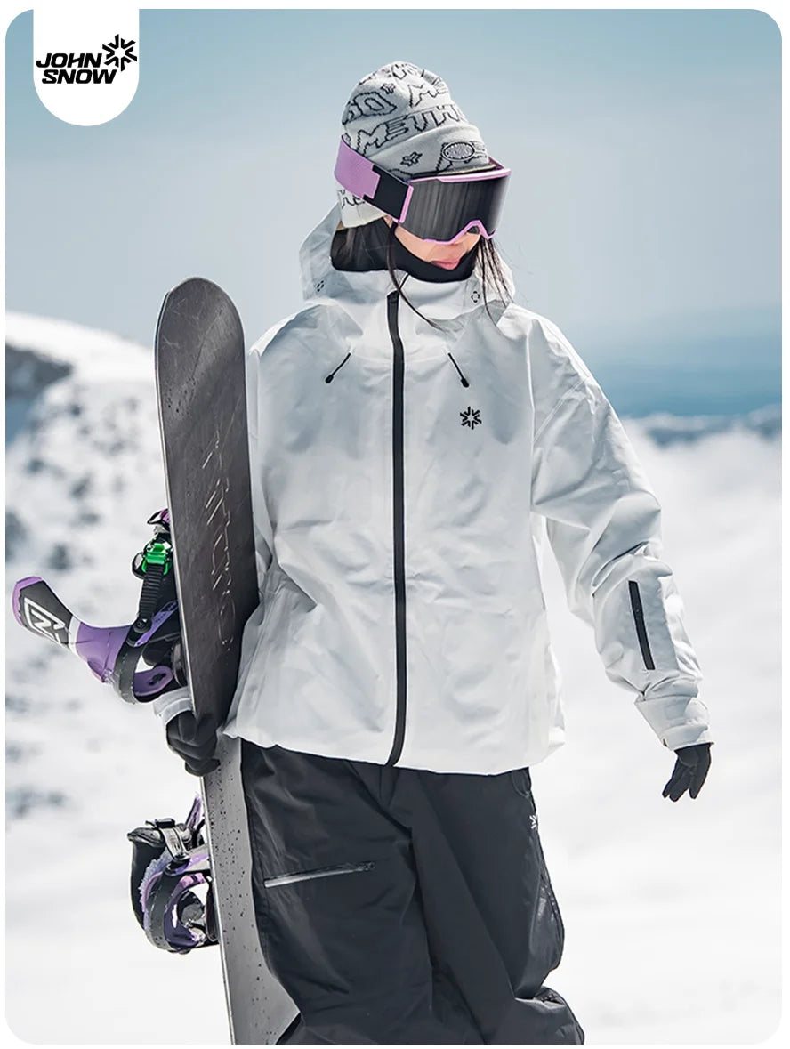 John Snow 2025 3L Ski Jacket & Pants Set Waterproof Snowboard Suit Thermal Winter Sports Gear with Fleece Lining for Men & Women