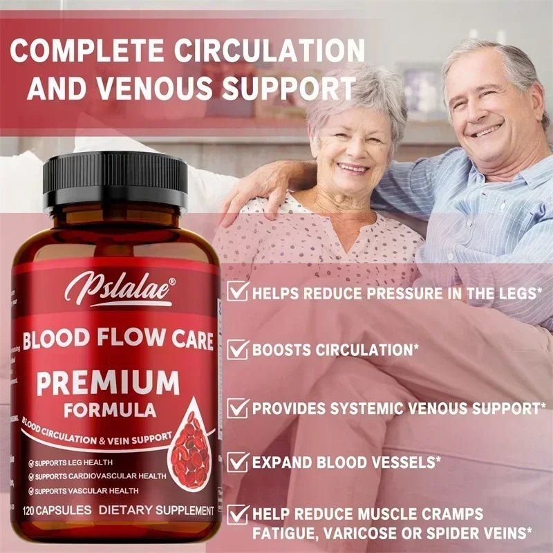 Blood Flow Care Capsules - Promotes Heart Health and Blood Circulation, Improves Varicose Veins, and Relieves Discomfort