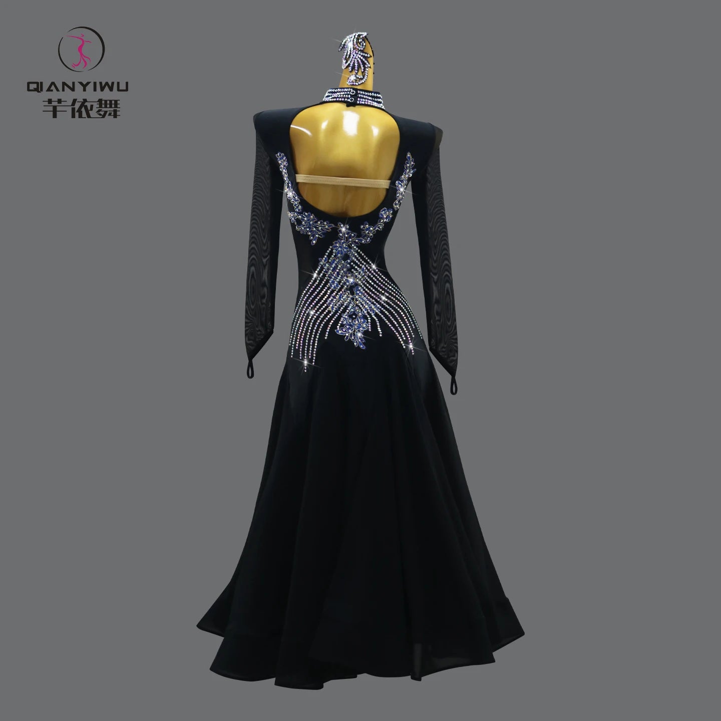 Girls Evening Dress Jazz Waltz Clothes Competition Stand Dance Sets Ballroom Suit 2026 Modern Match Women Dancewear Long Sleeves