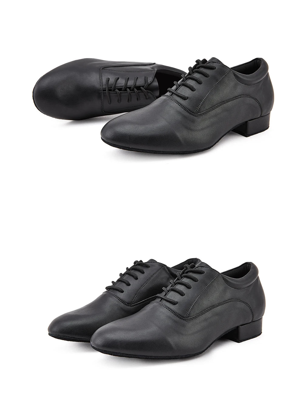 CINMIDY Male Genuine Leather Dance Shoes Black Latin Dance Shoes for Men  Modern Standard Sneaker  Party Shoes Heeled 2.5cm