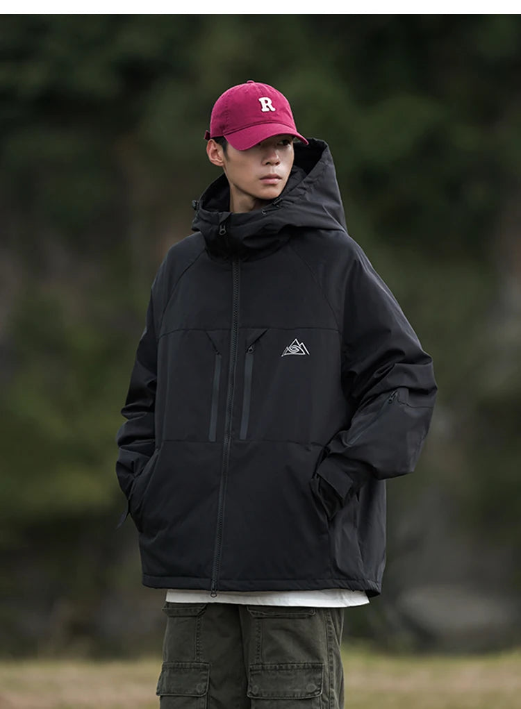 Winter Waterproof Windproof Thermal Ski Jacket for Men Unisex Style Cotton Insulated Thick Warm Snowsports Outdoor Sports Coat