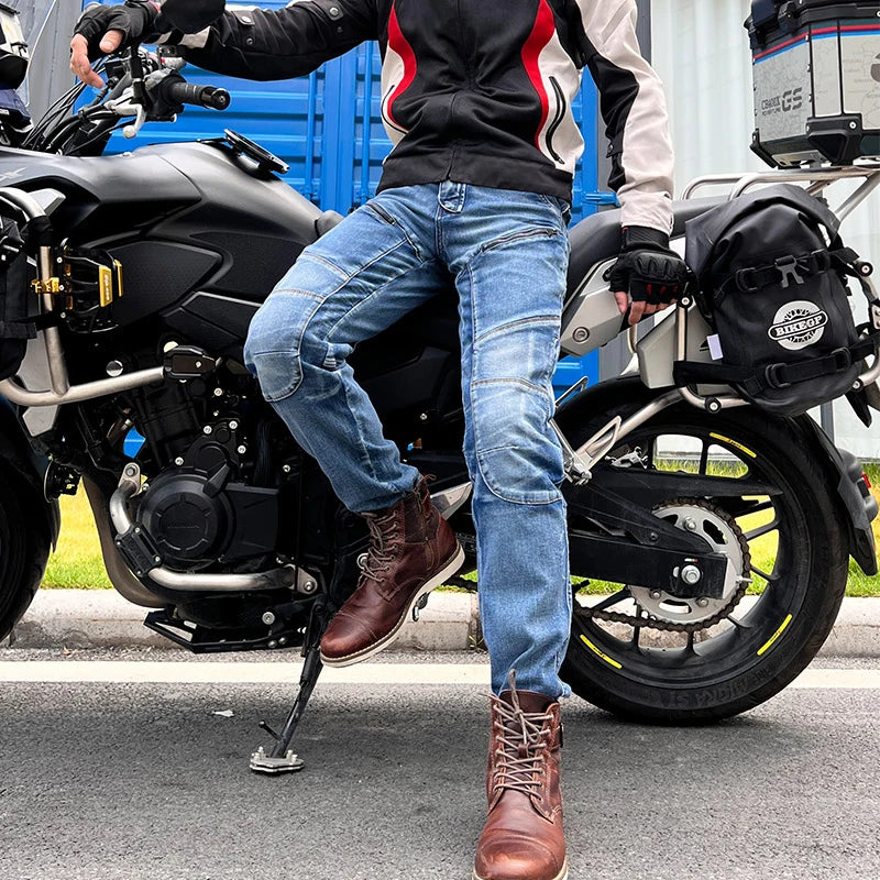 Men Moto Jeans Motorcycle Pants Protective Gear Touring Motorbike Trousers Motocross Pants CE Protective Gear Stretch Jeans