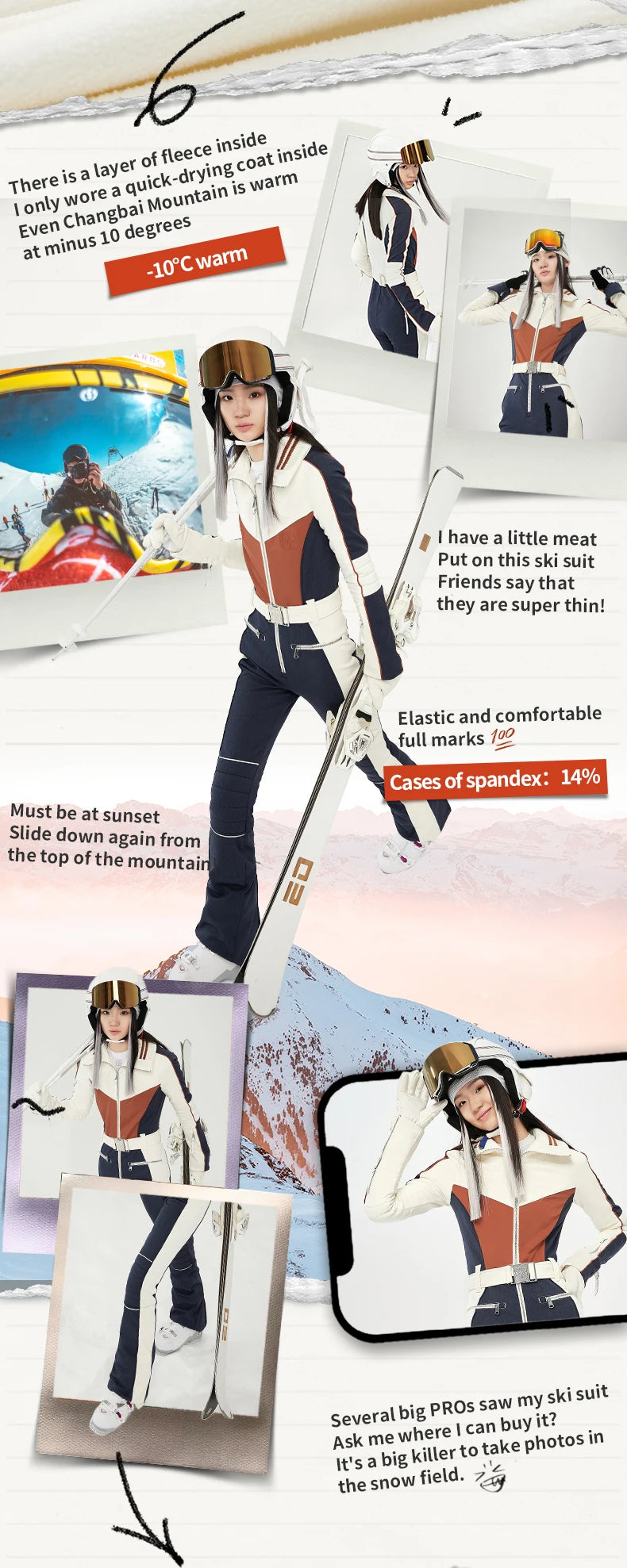 VECVEC Slim Ski Breathable Suit Women Snowboard Clothing Snow Suit Windproof Waterproof One Piece Bib Ski Wear