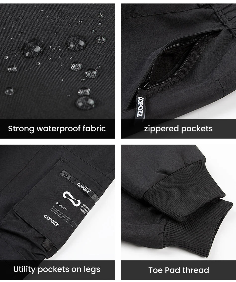 COPOZZ Brand Winter Ski Pants Women Outdoor Sports High Quality Windproof Warm Snow Trousers Winter Ski Snowboard Pants