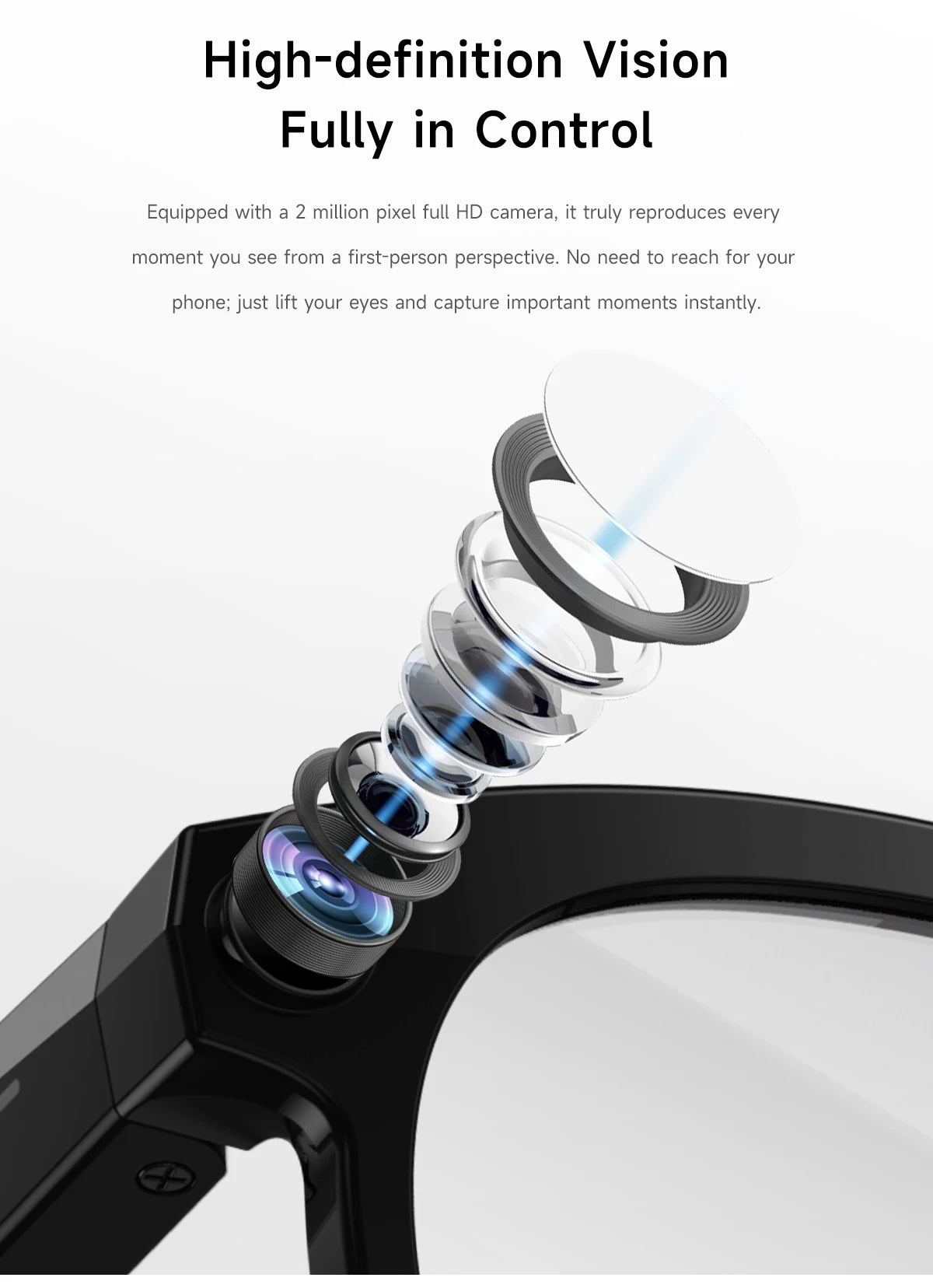 2025 AI Smart Glasses New Interaction With Camera Photo Video Record Translation Music Smart Sunglasses Bluetooth Call Headphone