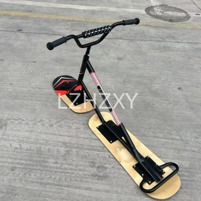 Adult Ski Carts Thickened Wear-resistant Aluminum Skis Freestyle Skis Grass Skis Snowboards Orienteering Wood Color
