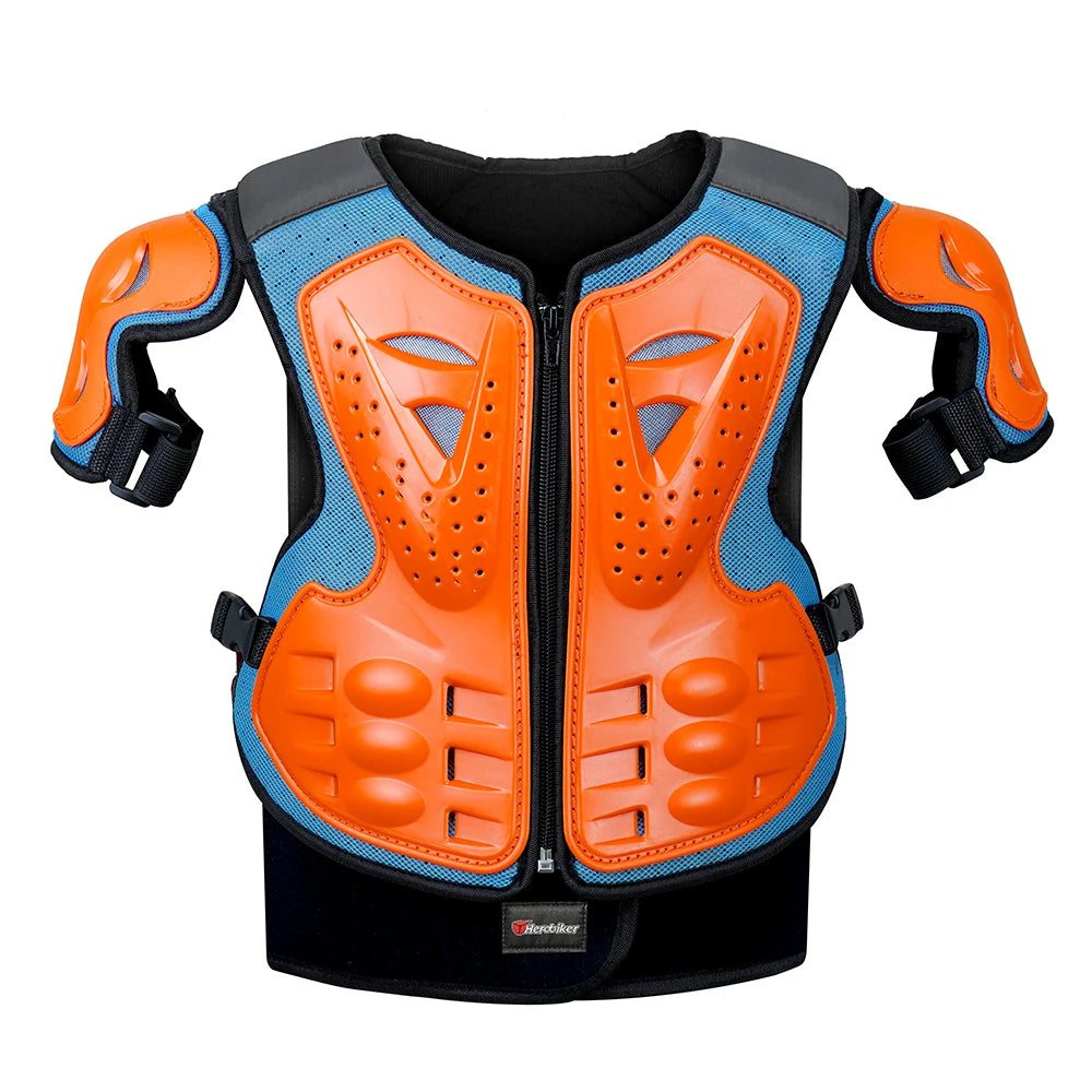 Kid's Motorcycle Armor Vest Protection Motocross Body Armor Jacket Protective Armors Riding Kneepads Moto Full Armor Children