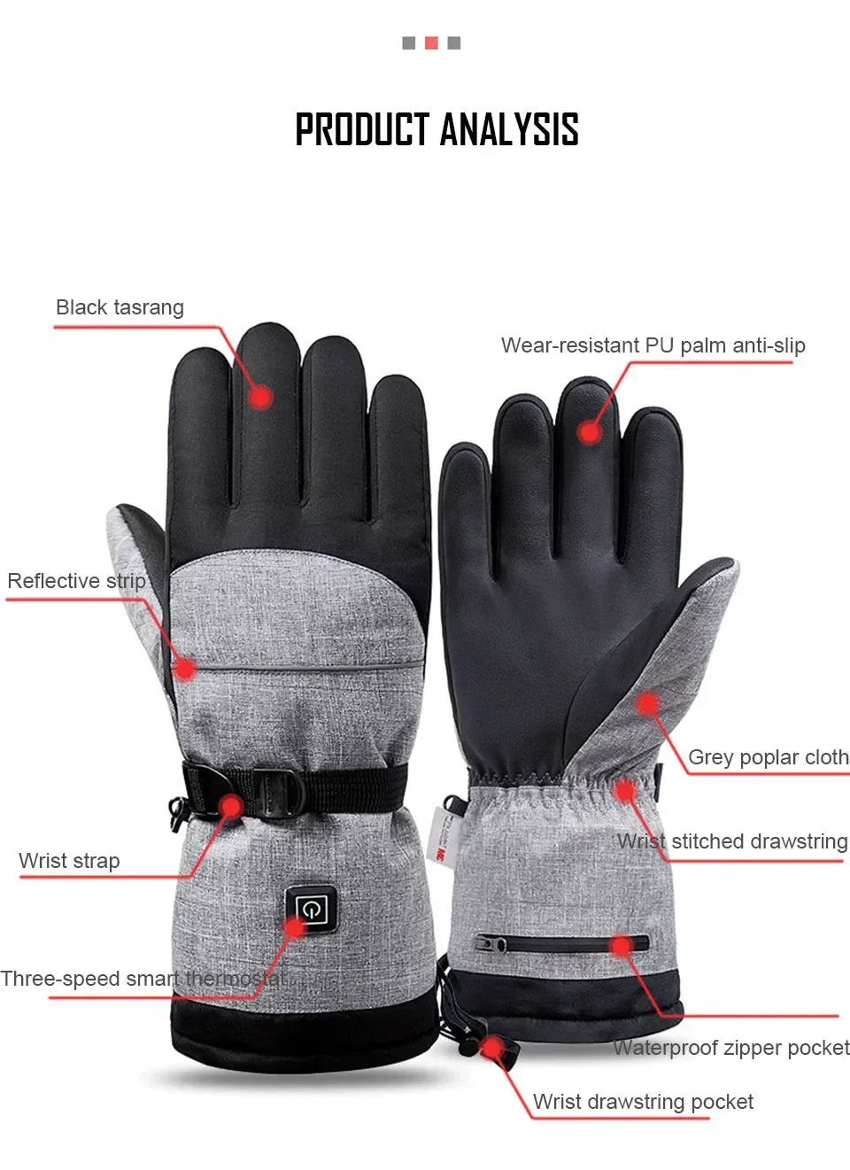 3M Cotton Heating Gloves Winter Hand Warmer Electric Thermal Gloves Waterproof Heated Cycling Motorcycle Bicycle Ski Outdoor