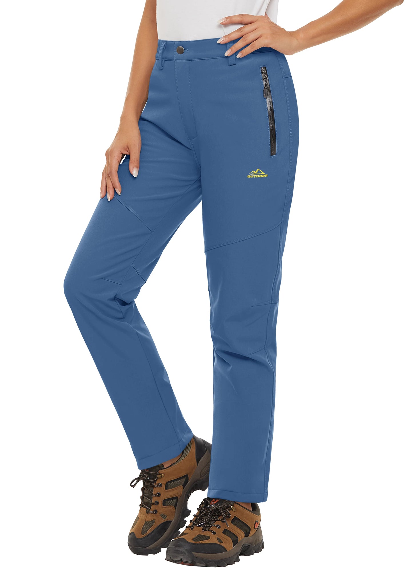 MAGCOMSEN Women's Ski Pants Winter Fleece Lined Waterproof Warm Snow Trekking Hiking Pants Outdoor Trousers Female