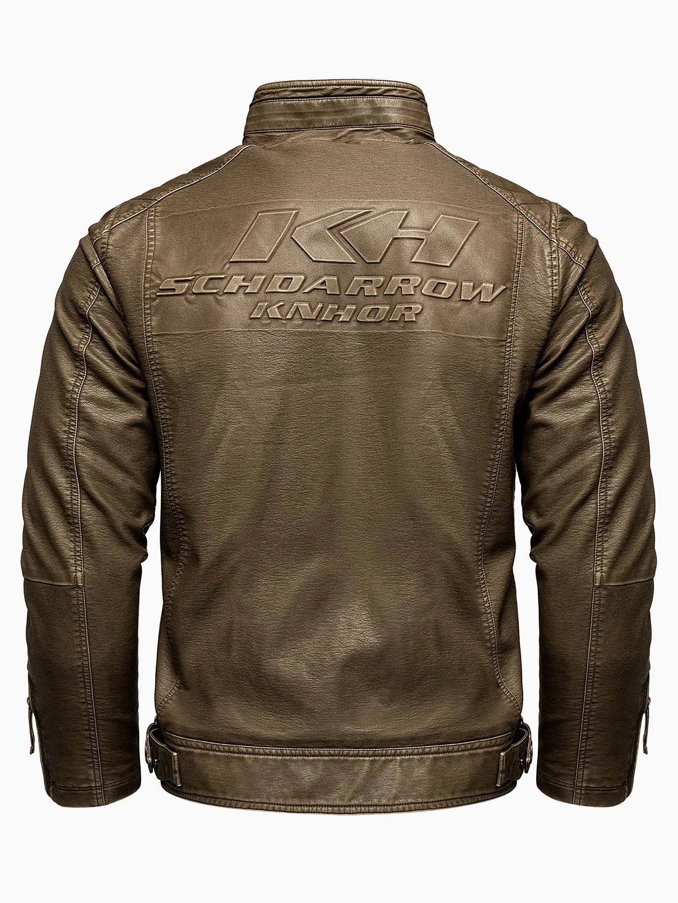 Men's Vintage Thickened Jacket Multi-Pocket Jacket, Stand-Up Collar Motorcycle Clothing, Casual PU Leather Jacket