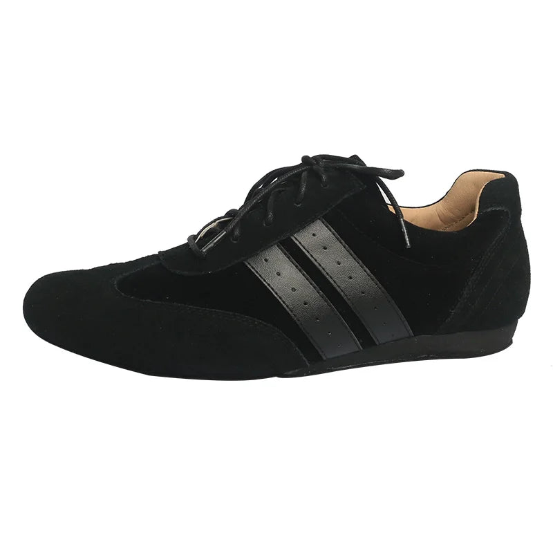 Venus lure Lightweight Dance Sneakers Men Leather Black Suede Sole Unisex Dance Shoes Practice Indoor Shoes for Dancing