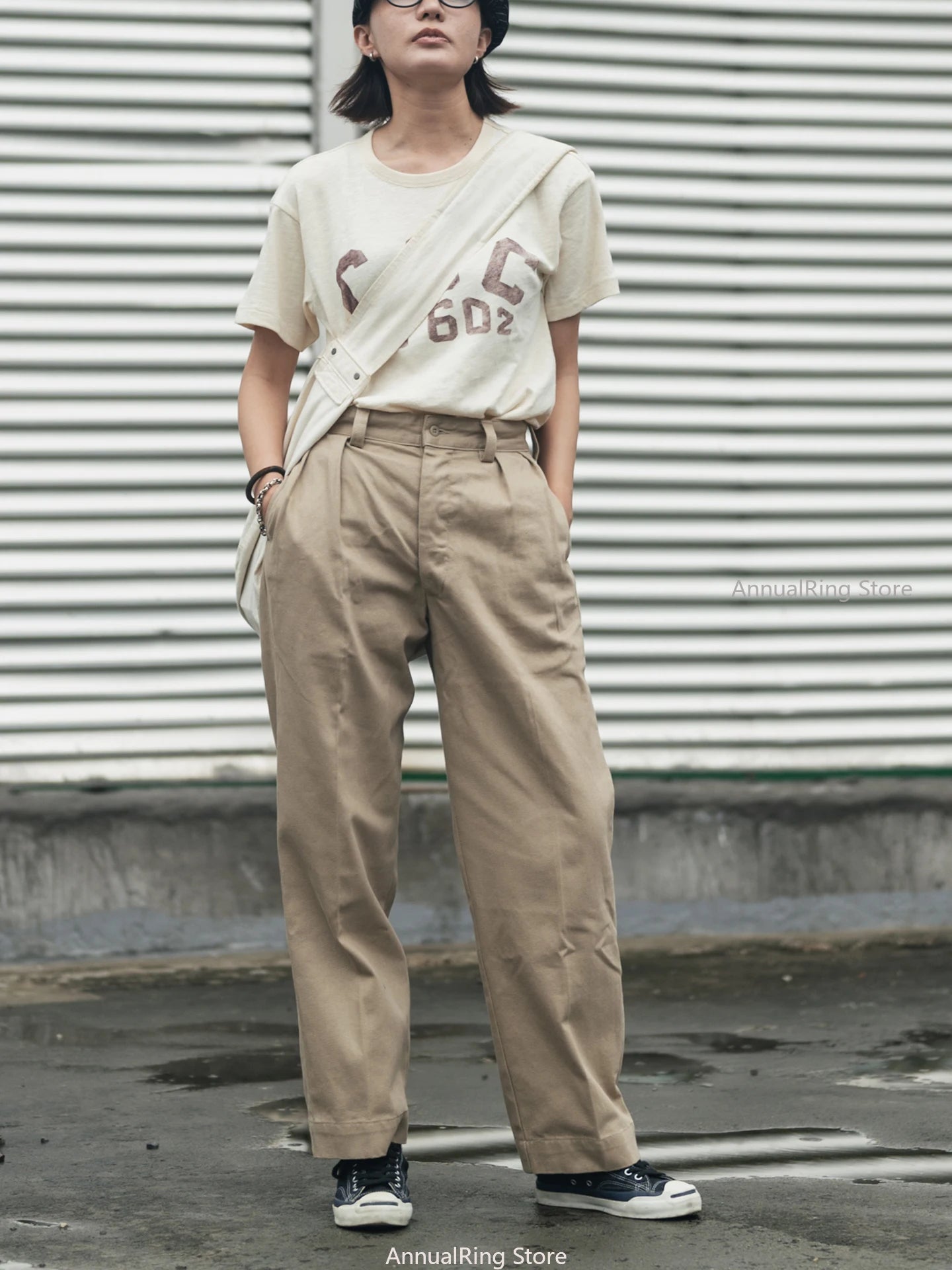 Non Stock French Army M-52 Chino Pants Men's Double Pleated Twill Casual Trousers Straight Leg