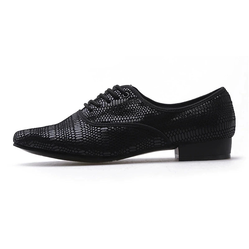 Breathable Tango Dance Shoes Men Latin Dance Shoes Snakeskin Sneakers Leather Jazz Modern Ballroom Dancing Sports Shoes Man