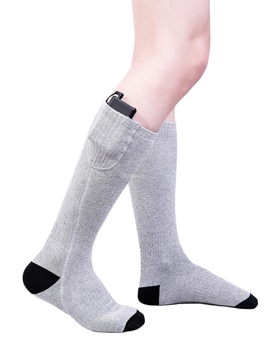 New Heated Socks Rechargeable 6000mah Electric Heated Skiing Socks Snowboarding Outdoor Sports Foot Warmer Winter Thermal Socks