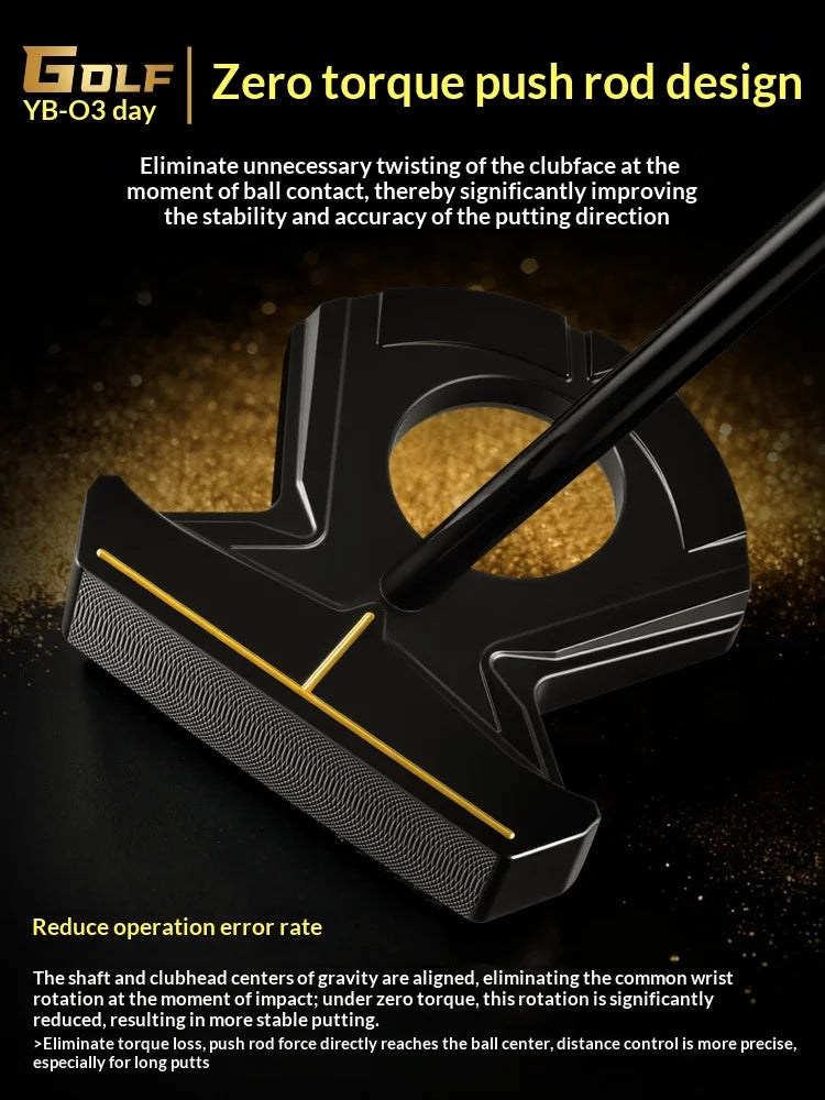 PGM Golf Club Zero Torque Putter Male Female Stable Big Head Forged Aluminum Low Center of Gravity with Ball Picking Aiming Line