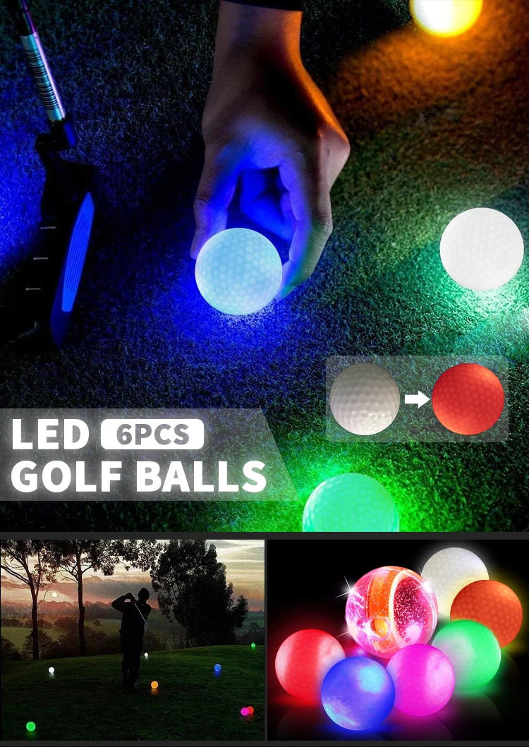 Caiton Night Glow Golf Balls – Set of 6 High-Visibility, Impact-Activated Balls for Nighttime Play, Perfect Gift for Golf Lovers