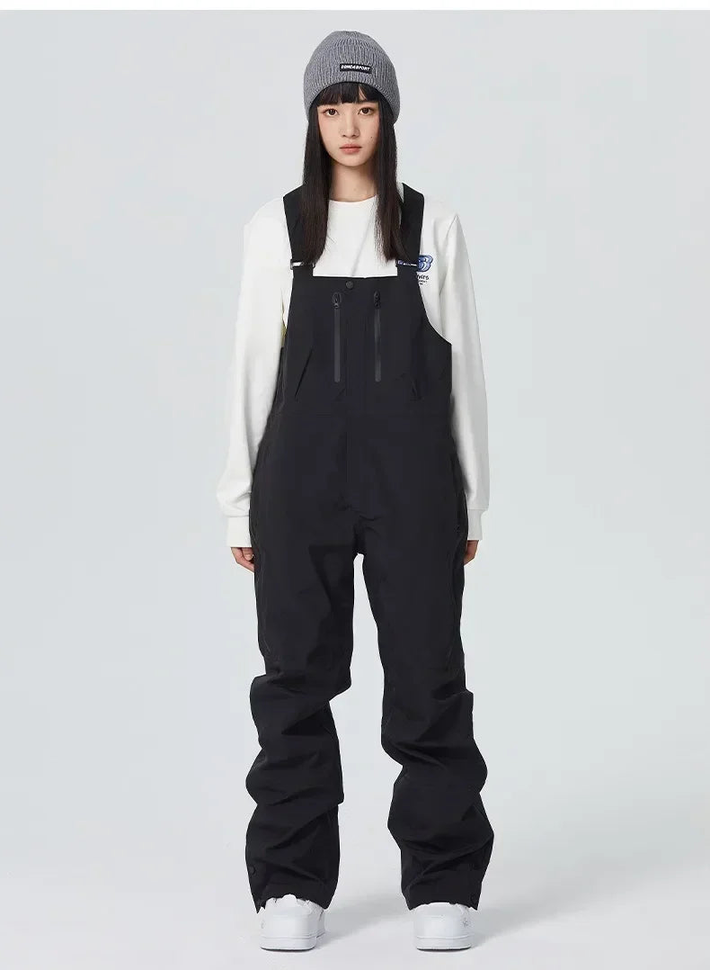 New 2025 Outdoor Winter Ski Pants for Women Men Waterproof Thermal Skiing Overalls Thickened Windproof Snowboard Straps Trousers