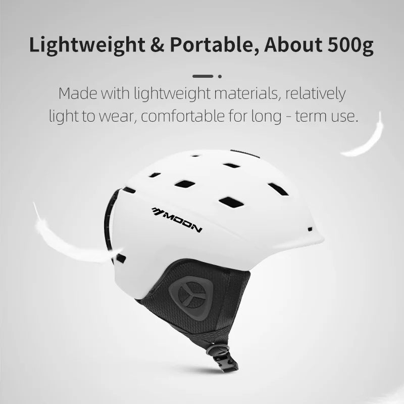 MOON-Professional Ski Helmet for Adult and Youth, Universal for Skateboard, Snowboard, Snow Equipment, Warm, Winter