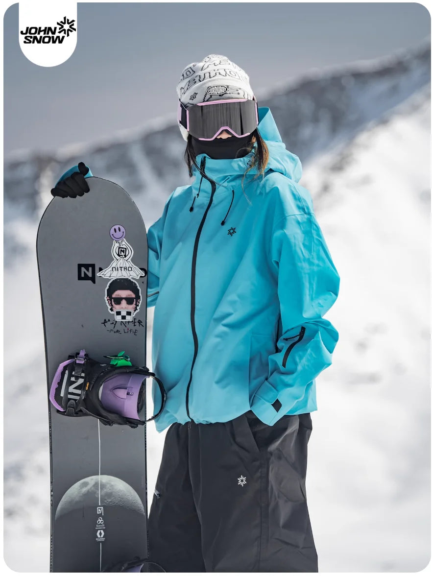 John Snow 2025 3L Ski Jacket & Pants Set Waterproof Snowboard Suit Thermal Winter Sports Gear with Fleece Lining for Men & Women