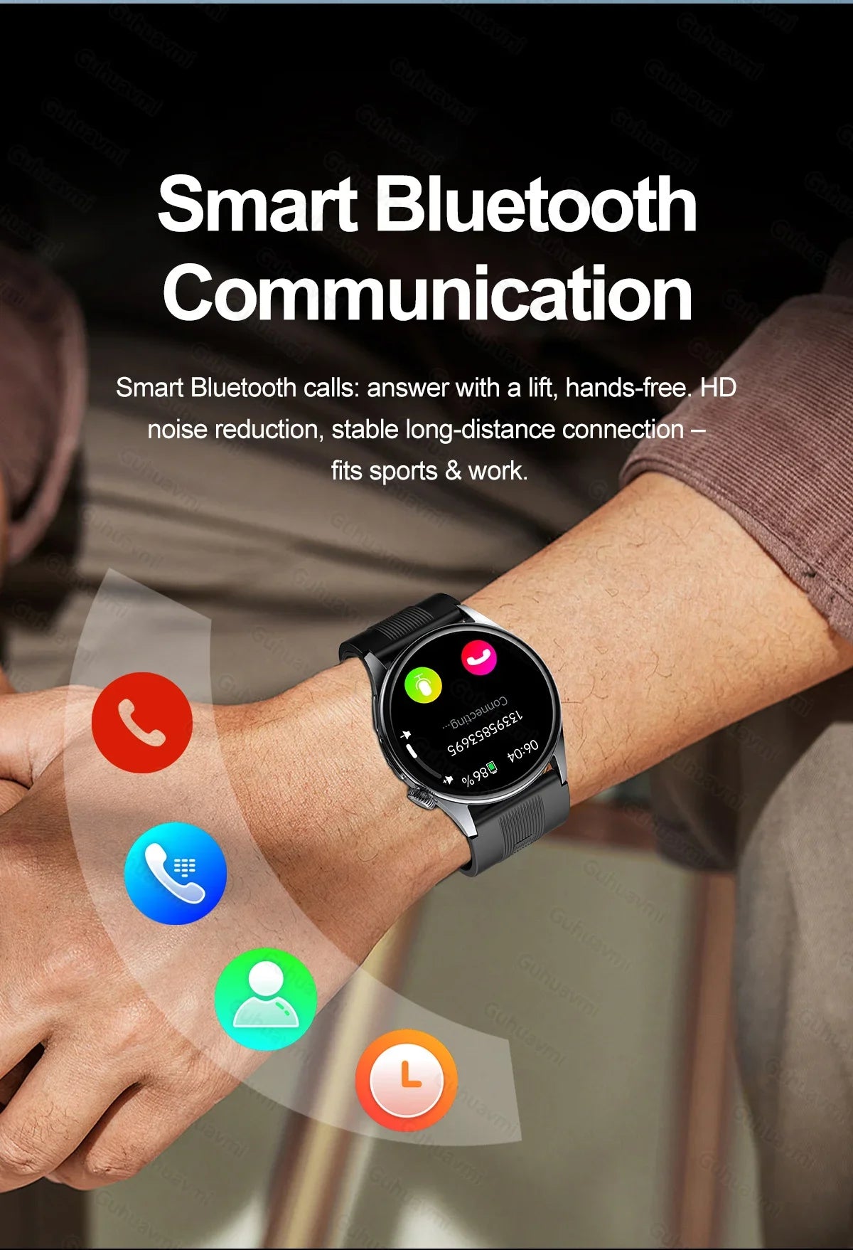 Smartwatch  AMOLED Screen Call ECG Sport Watchs Air pump Measurement BP Micro physical examination AI dial Smart Watch Men Women