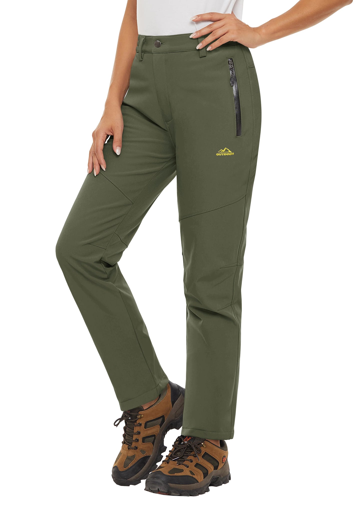 MAGCOMSEN Women's Ski Pants Winter Fleece Lined Waterproof Warm Snow Trekking Hiking Pants Outdoor Trousers Female