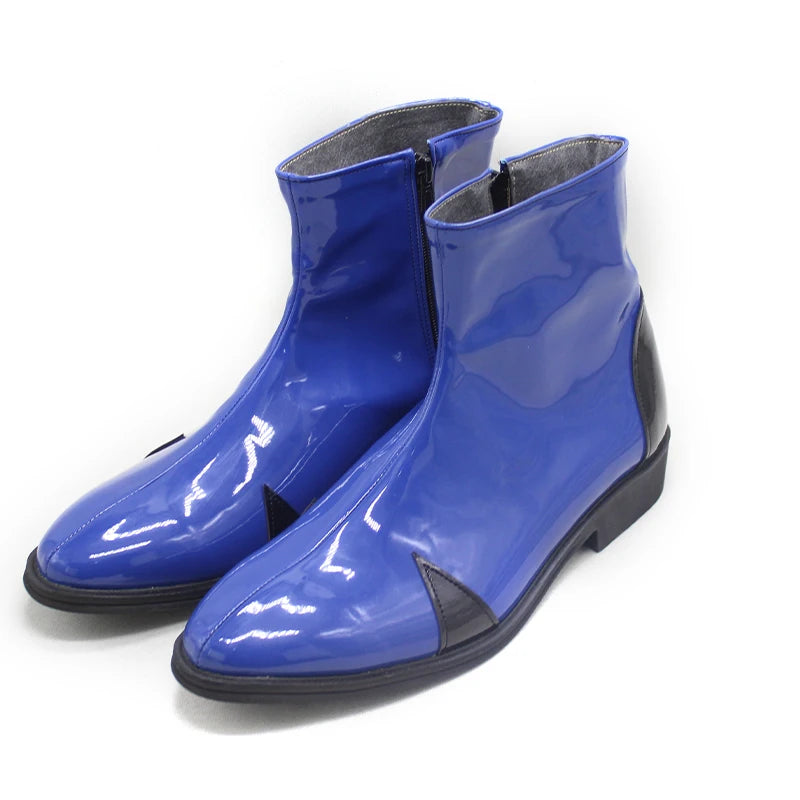 Ikari Shinji Cosplay Shoes PU Leather Shoes Halloween Carnival Boots EVA Cosplay Prop Custom Made