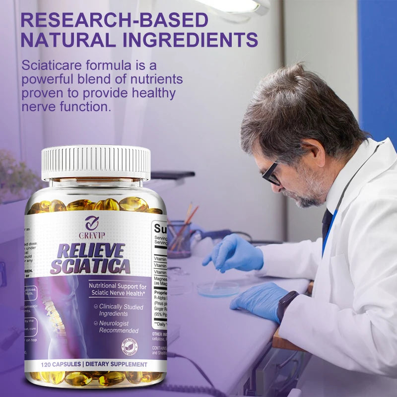 Sciatic Nerve Relief Supplement - Relieve Occasional Burning and Numbness in The Lower Back, Hips, Legs and Calves